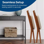 Chaises pliantes en bois Stackmore Arts and Craft avec sièges rembourrés, couleur bois de fruitiers, lot de 2
