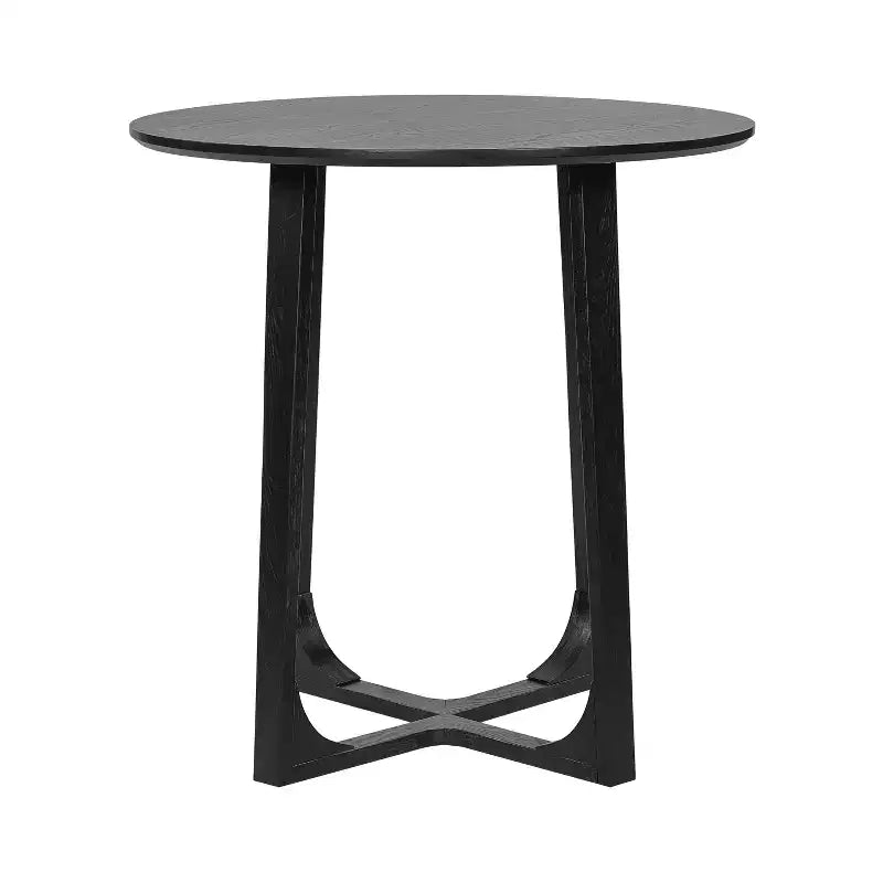 Christopher Knight Home Kenta Table de bar ronde moderne en bois d'hévéa de 89 cm de hauteur avec piètement géométrique à plusieurs pieds