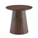 Table basse circulaire en MDF avec motif noyer, de la marque "Fun little toys", diamètre 49,8 cm, hauteur 47,8 cm, en bois de noyer.