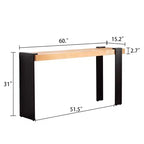 Console Ralph 60 de GDFStudio, style industriel rustique, en bois, avec pieds en faux métal rouillé vieilli