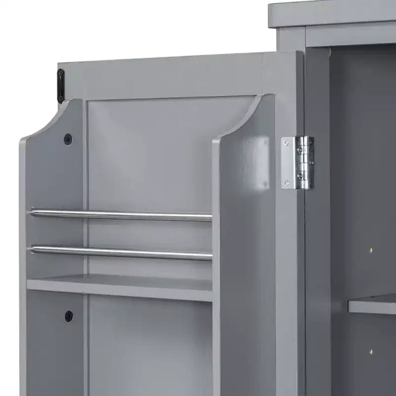 Garde-manger de cuisine autoportant de 74,8H, Armoire de rangement de style ferme avec étagères de porte, étagères réglables, plateaux coulissants et tiroirs - ModernLuxe