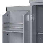 Garde-manger de cuisine autoportant de 74,8H, Armoire de rangement de style ferme avec étagères de porte, étagères réglables, plateaux coulissants et tiroirs - ModernLuxe