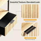 Table de Chevet Karl Home de 38 cm de Large - 1 Tiroir, 2 Étagères, Prise Électrique US - lot de 2