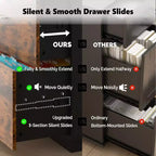 Karl Home2 Meuble de classement à tiroirs larges Design à panneau plat Verrou unique
