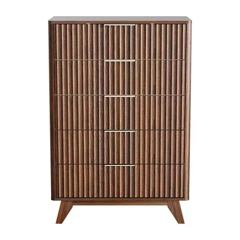 Karl Home Commode 5 Tiroirs Grille Panneaux de Particules P2 Panneaux de Fibres 30 po L.