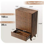 Karl Home Commode 5 Tiroirs Grille Panneaux de Particules P2 Panneaux de Fibres 30 po L.