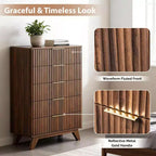 Karl Home Commode 5 Tiroirs Grille Panneaux de Particules P2 Panneaux de Fibres 30 po L.
