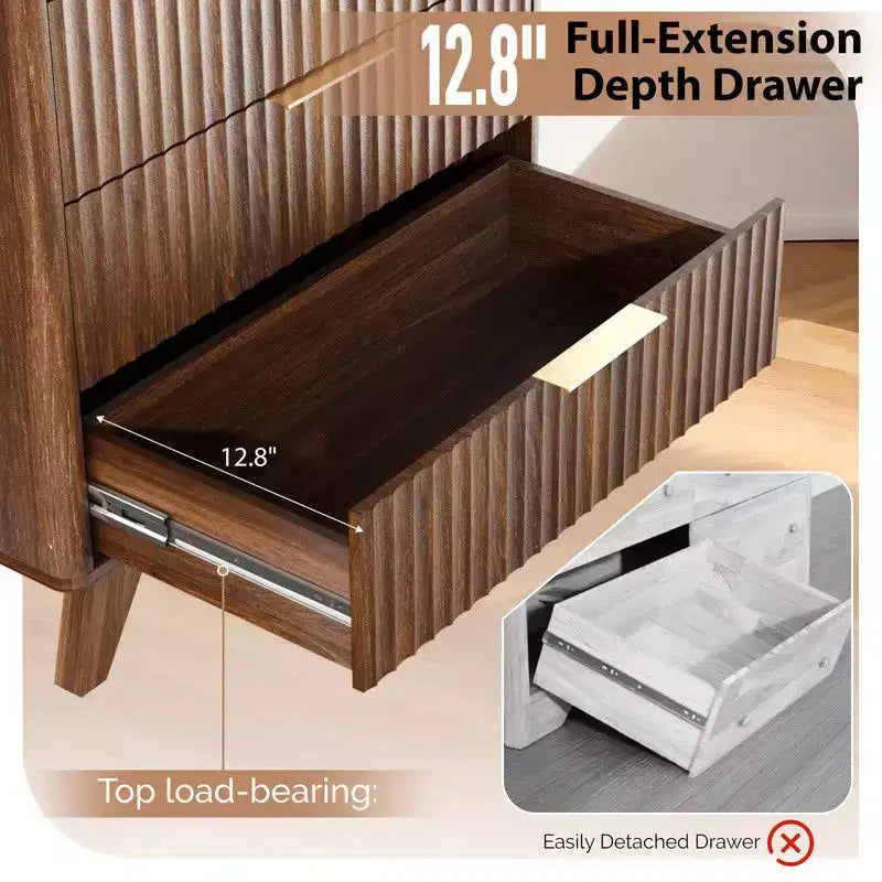 Karl Home Commode 5 Tiroirs Grille Panneaux de Particules P2 Panneaux de Fibres 30 po L.