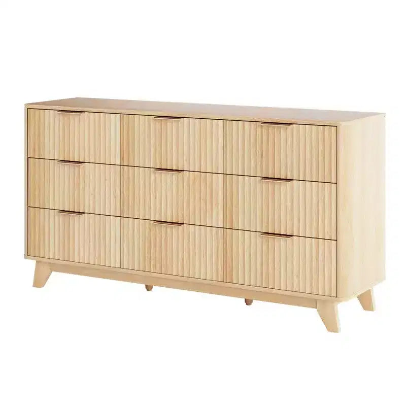 Commode Karl Home 57 po, 9 tiroirs, motif quadrillé