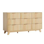 Commode Karl Home 57 po, 9 tiroirs, motif quadrillé