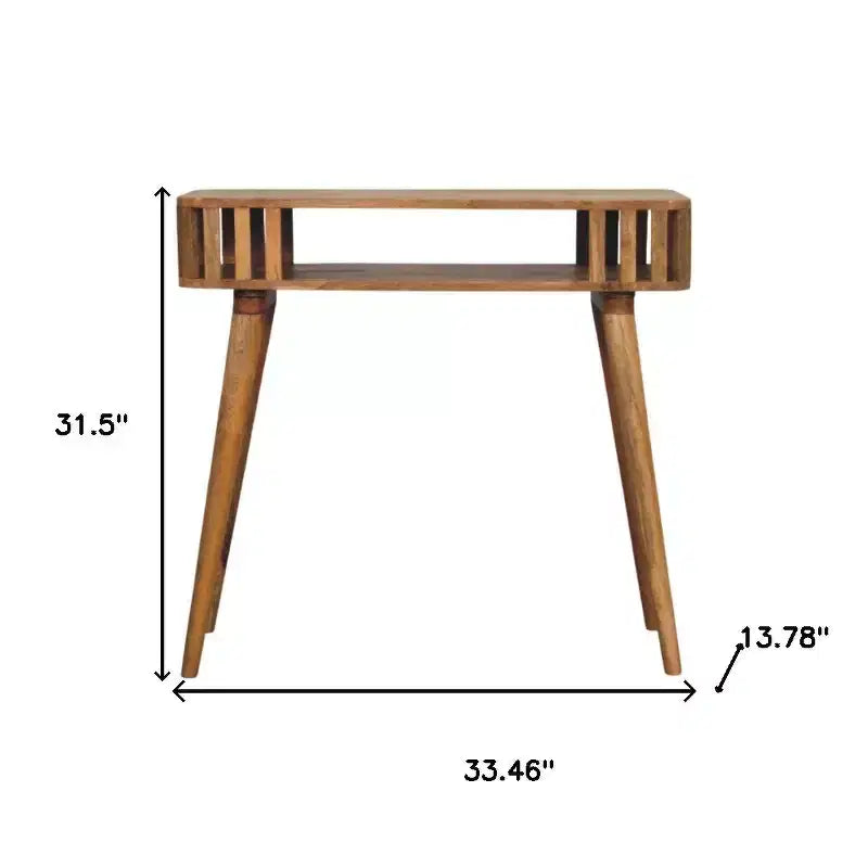 HomeRoots 33 Console en bois massif de chêne avec étagère