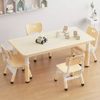 Table et 4 chaises pour enfants à hauteur réglable, motif graffiti, tapis antidérapants en caoutchouc, table d'étude et de jeu, polyvalente pour la lecture, le dessin et les activités en salle de jeux