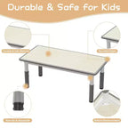 Table et 4 chaises pour enfants à hauteur réglable, motif graffiti, tapis antidérapants en caoutchouc, table d'étude et de jeu, polyvalente pour la lecture, le dessin et les activités en salle de jeux