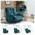 Fauteuil inclinable pivotant et basculant à 360° avec poches latérales, canapé de chambre d'enfant rembourré confortable, cadre en acier pour salon et petit espace.