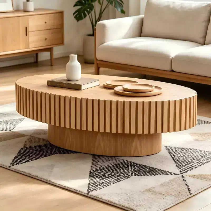 Meuble TV moderne JVNOXK pour téléviseur de 80 pouces avec 3 portes, grand meuble de rangement pour salon, chambre, bois naturel
