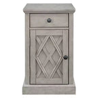 Table d'appoint classique, Table de chevet avec station de recharge, tiroir, armoire de rangement pour salon et chambre - ModernLuxe