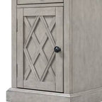 Table d'appoint classique, Table de chevet avec station de recharge, tiroir, armoire de rangement pour salon et chambre - ModernLuxe