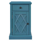 Table d'appoint classique, Table de chevet avec station de recharge, tiroir, armoire de rangement pour salon et chambre - ModernLuxe