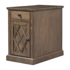 Table d'appoint classique, Table de chevet avec station de recharge, tiroir, armoire de rangement pour salon et chambre - ModernLuxe