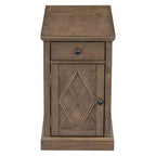 Table d'appoint classique, Table de chevet avec station de recharge, tiroir, armoire de rangement pour salon et chambre - ModernLuxe