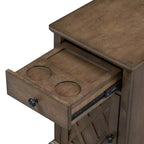 Table d'appoint classique, Table de chevet avec station de recharge, tiroir, armoire de rangement pour salon et chambre - ModernLuxe