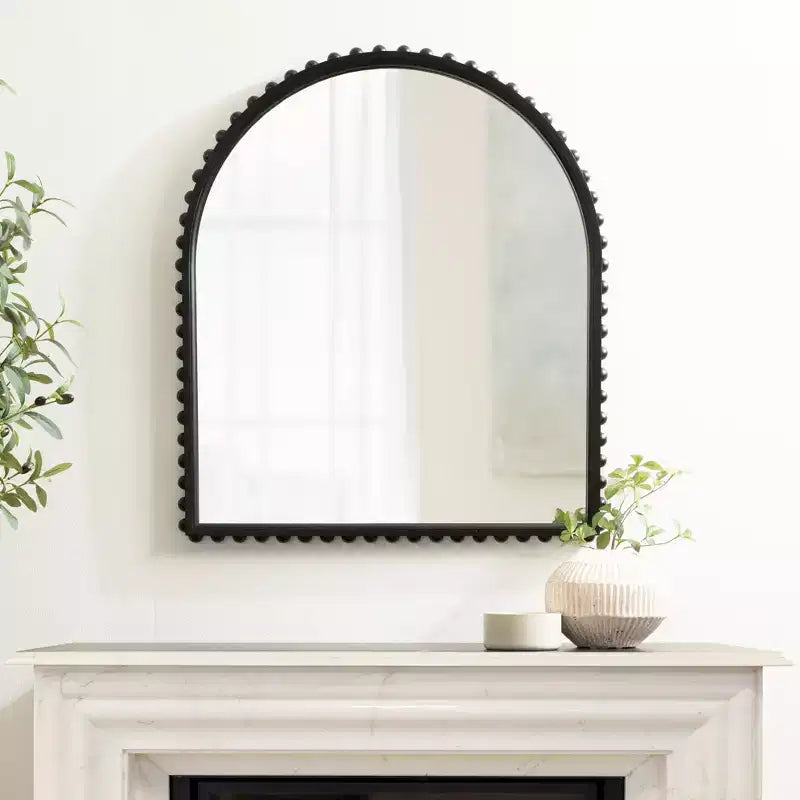 Miroir mural cintré Kate and Laurel Beadbrook, noir, 28x32