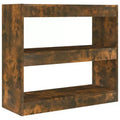 vidaXL Book Cabinet Smoked oak Engineered wood Medium Book Cabinet