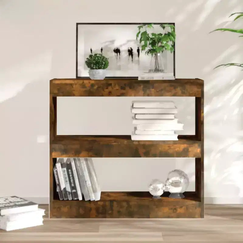 vidaXL Bibliothèque Chêne fumé Bois d'ingénierie Bibliothèque moyenne