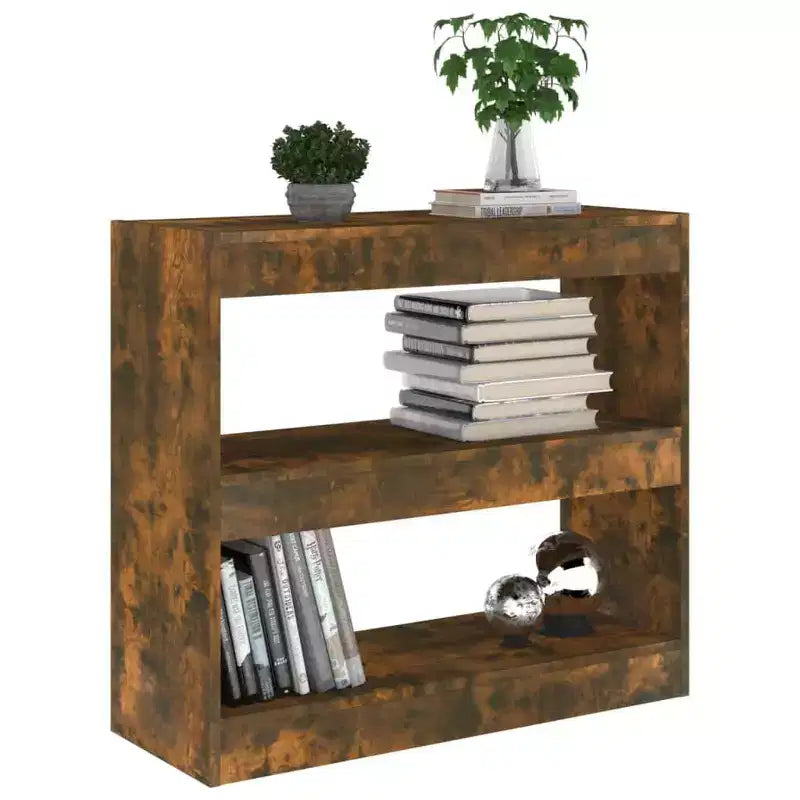 vidaXL Bibliothèque Chêne fumé Bois d'ingénierie Bibliothèque moyenne
