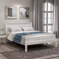 FAMYYT Twin Size Platform Bed With Headboard, Easy Assembly, White