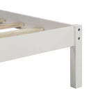 Lit plateforme double FAMYYT avec tête de lit, assemblage facile, blanc