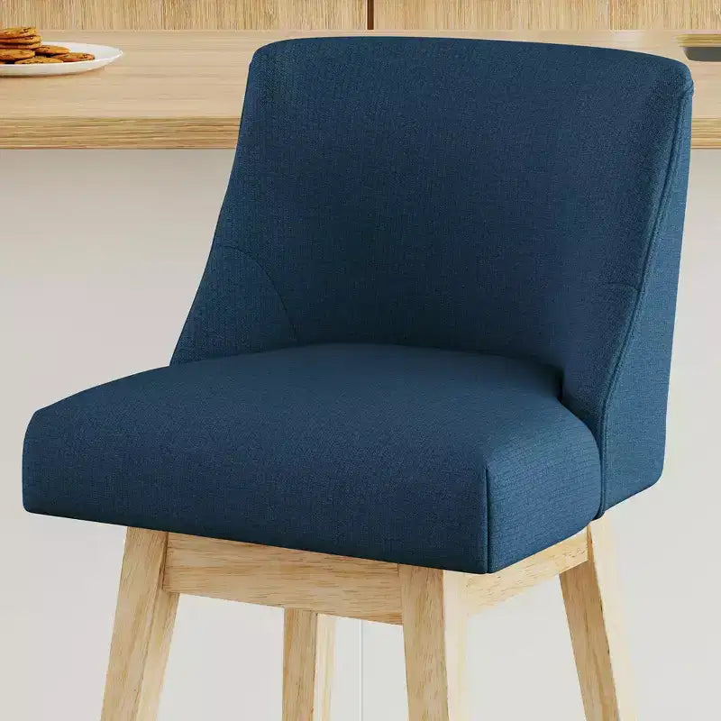 Tabourets de bar à hauteur de comptoir Dyonery en bois avec repose-pieds carré