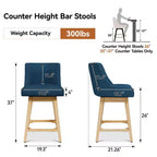 Tabourets de bar à hauteur de comptoir Dyonery en bois avec repose-pieds carré