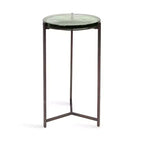 Table d'appoint Kate and Laurel Aguilar en verre et métal, vert et bronze, 13x13x24