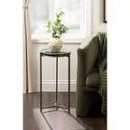 Table d'appoint Kate and Laurel Aguilar en verre et métal, vert et bronze, 13x13x24