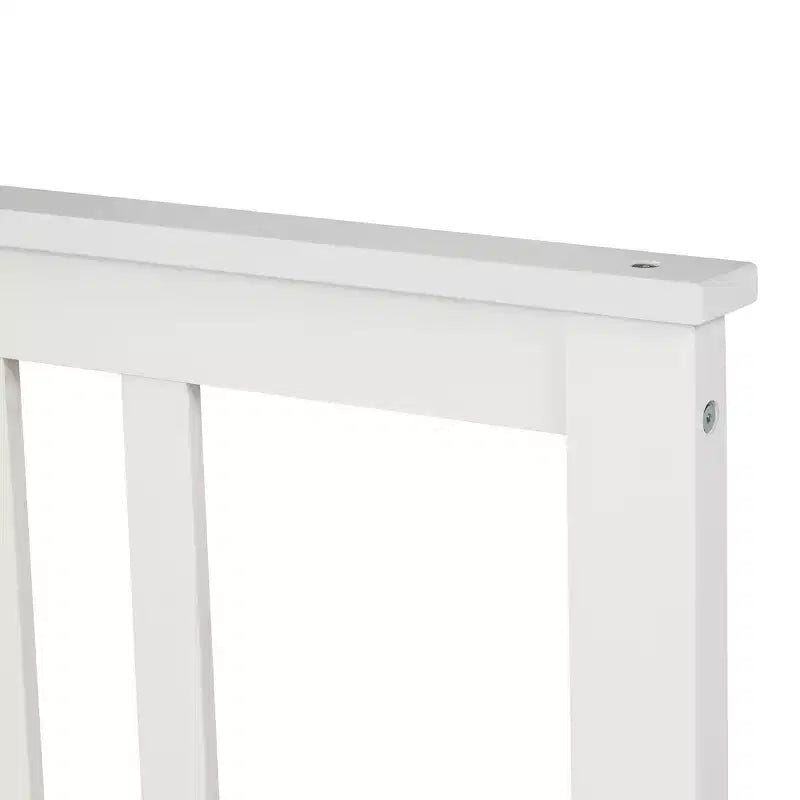 FAMYYT Lit plateforme en bois pleine grandeur avec tête et pied de lit, assemblage facile, blanc