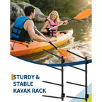 Porte-Kayak Mural Réglable Haute Résistance - Support Mural en Métal pour 4 Kayaks, Canots, Paddle Boards et Planches de Surf - Capacité de Charge 180 kg - Organisateur