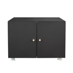 Support d'imprimante robuste sur roulettes, table sous bureau avec portes doubles et armoire de rangement à étagère réglable pour la maison et le bureau