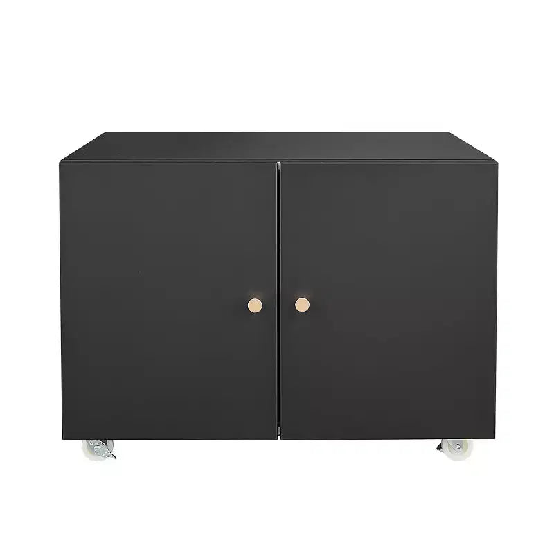 Support d'imprimante robuste sur roulettes, table sous bureau avec portes doubles et armoire de rangement à étagère réglable pour la maison et le bureau
