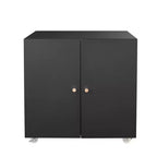 Support d'imprimante robuste sur roulettes, table sous bureau avec portes doubles et armoire de rangement à étagère réglable pour la maison et le bureau