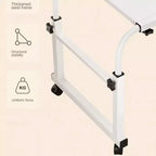 Table de lit, bureau d'ordinateur portable de lit réglable en hauteur et en longueur sur roulettes, bord incurvé adapté aux lits simples aux grands lits, pour le salon, la chambre et la convalescence