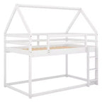 Lit en bois FAMYYT, taille double, avec échelle, montage facile