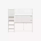 Lit mezzanine Luxystar en métal avec bureau intégré, étagères de rangement et éclairage pour chambre et dortoir,