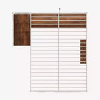 Lit mezzanine Luxystar en métal avec bureau intégré, étagères de rangement et éclairage pour chambre et dortoir,