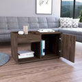 Coffee Table Dext Dark Walnut Finish, Single Door Cabinet One Open Shelf Superior Top Durable Living Room Table