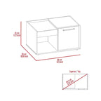 Table basse Dext, finition noyer foncé, meuble à une porte, une étagère ouverte, plateau supérieur, table de salon durable