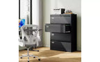 DEXYLLO Classeur latéral 4 tiroirs avec serrure, armoires de classement métalliques pour bureau à domicile