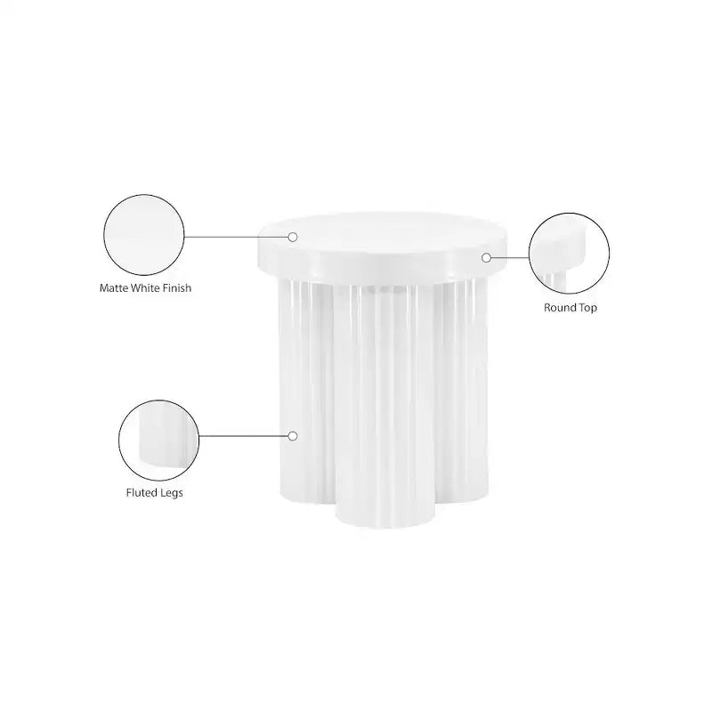 Table d'appoint Meridian Furniture Rhodes blanche