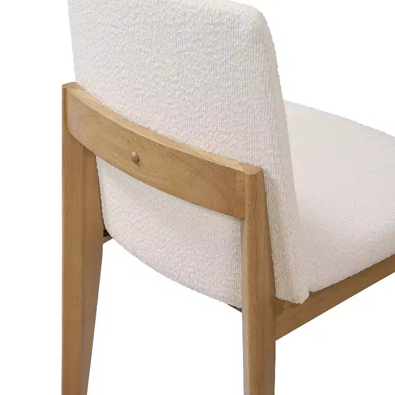 Chaises de salle à manger ModernLuxe, chaises d'appoint sans accoudoirs en bois d'hévéa avec siège rembourré - Lot de 2