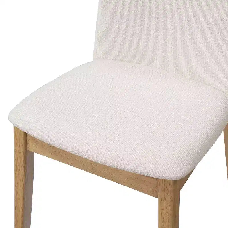 Chaises de salle à manger ModernLuxe, chaises d'appoint sans accoudoirs en bois d'hévéa avec siège rembourré - Lot de 2